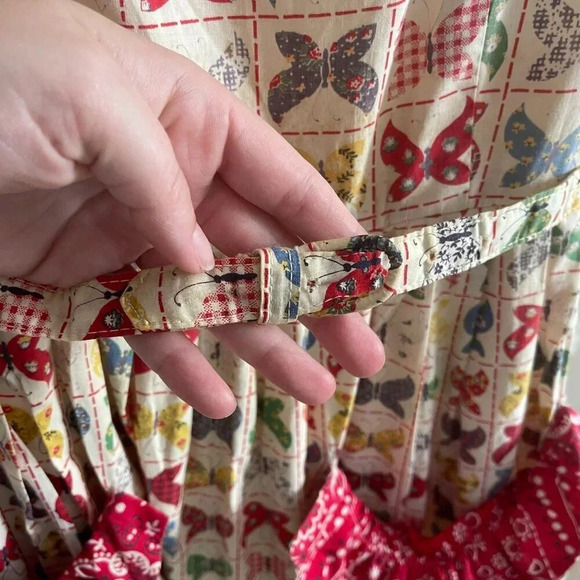 VTG 1950's Claire Evans Cotton Print Butterfly Dress Small - Picture 4 of 13